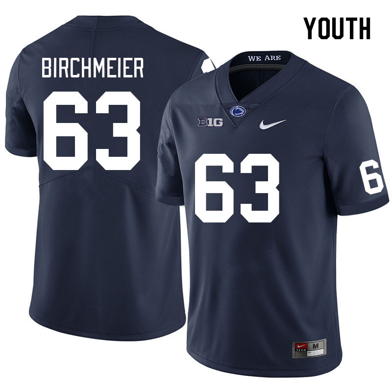 Youth #63 Alex Birchmeier Penn State Nittany Lions College Football Jerseys Stitched Sale-Navy - Click Image to Close